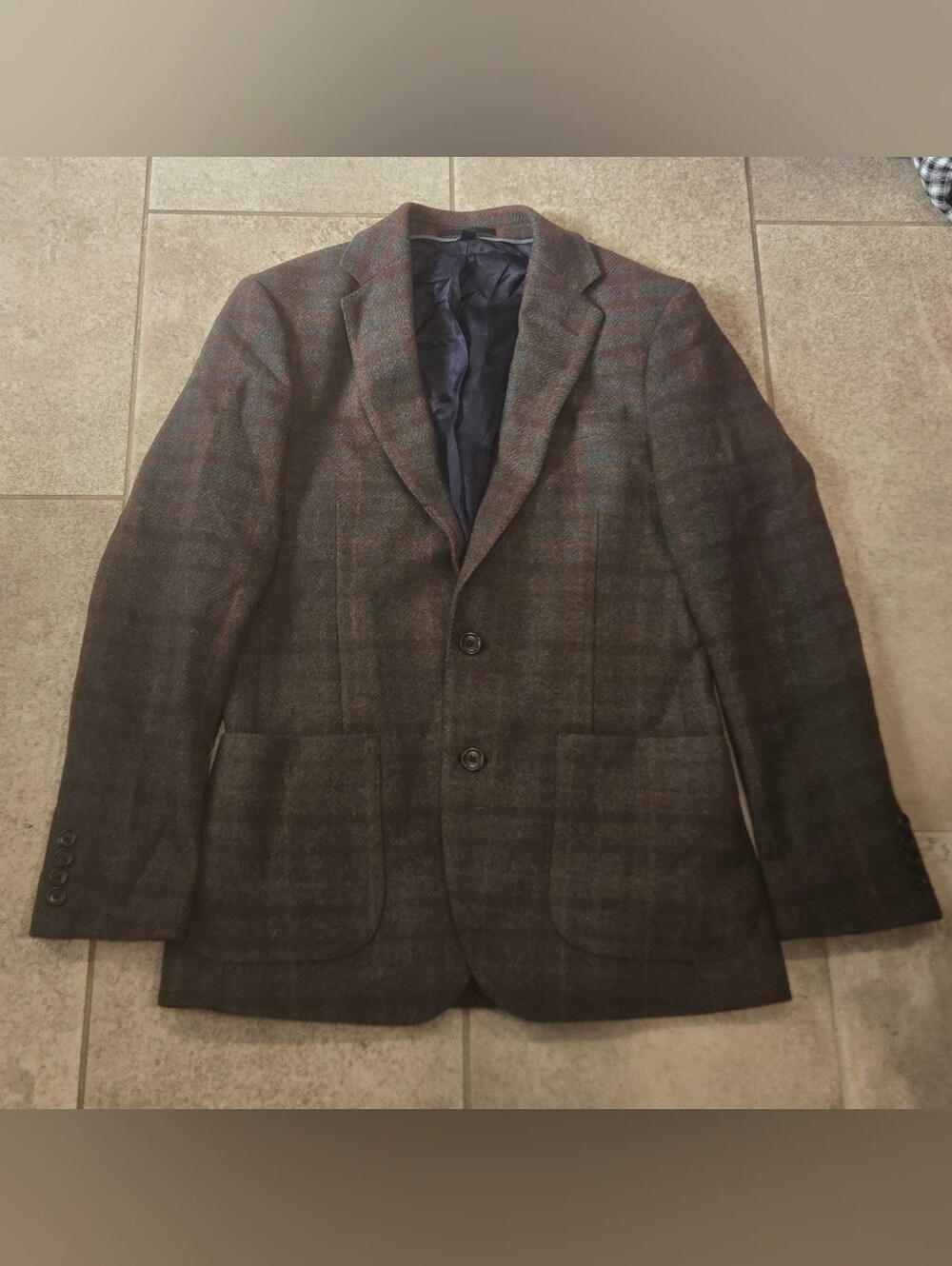 J.Crew Ludlow Sport Coat 36S Slim 100% Wool Brown Red Plaid Blazer Jacket Cupro